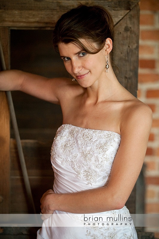 Bride in warehouse