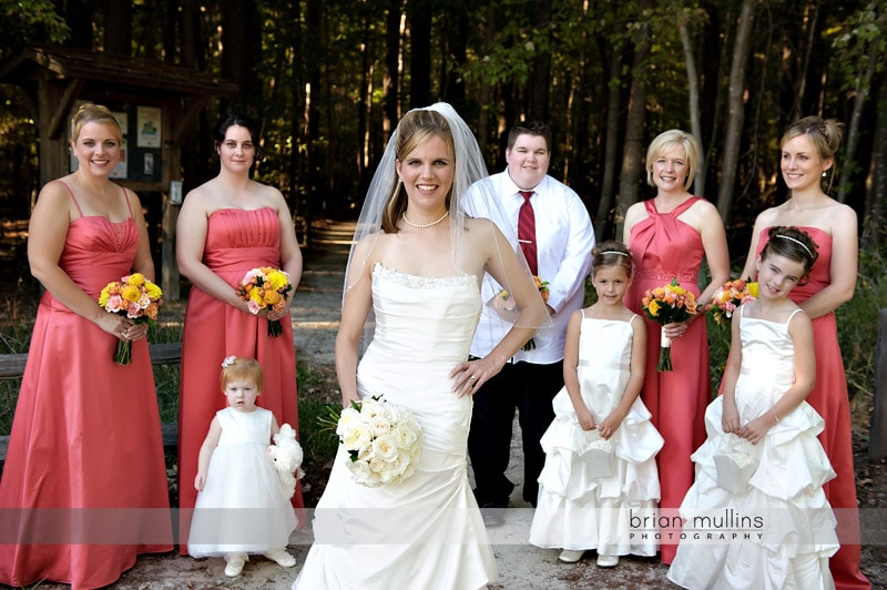 bridesmaids at lake crabtree