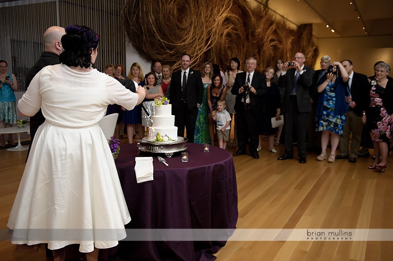 cutting of the wedding cake