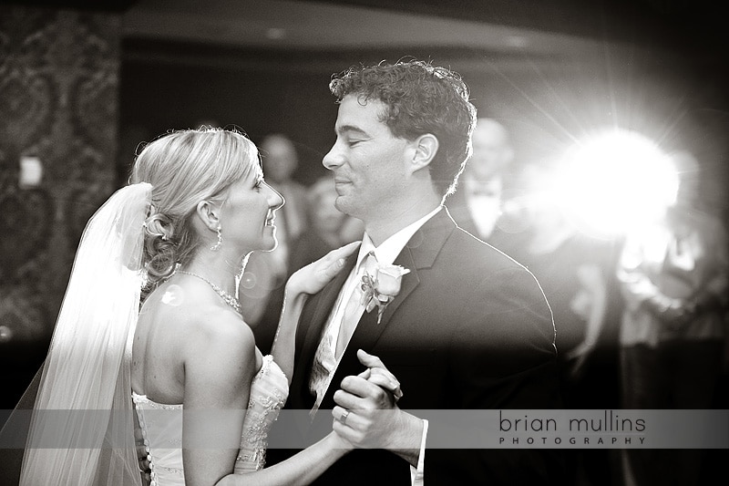 bride & groom dancing at wedding reception