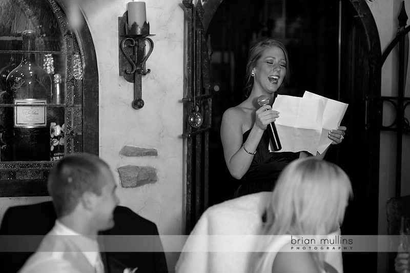 sister toasting bride at angus barn wedding