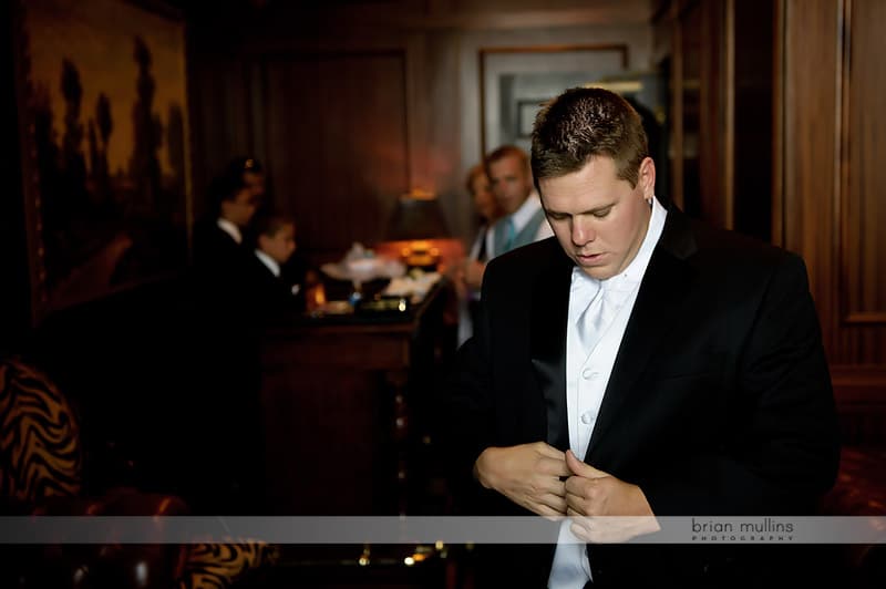 groom getting ready for wedding