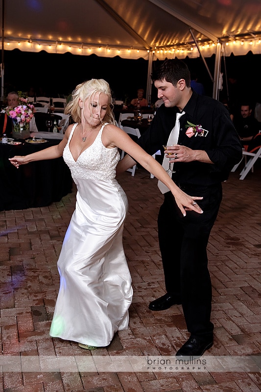 bride and groom dancing at wedding