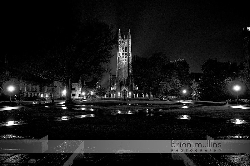 duke chapel at night