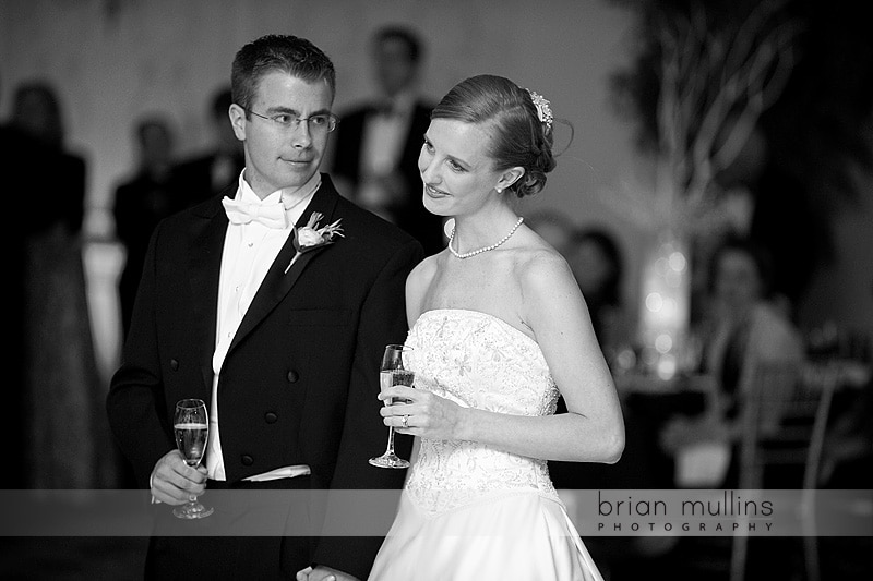 bride & groom during toasts