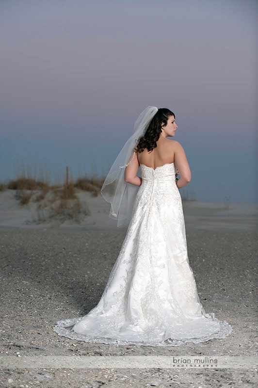 bridal portrait at wrightsville beach