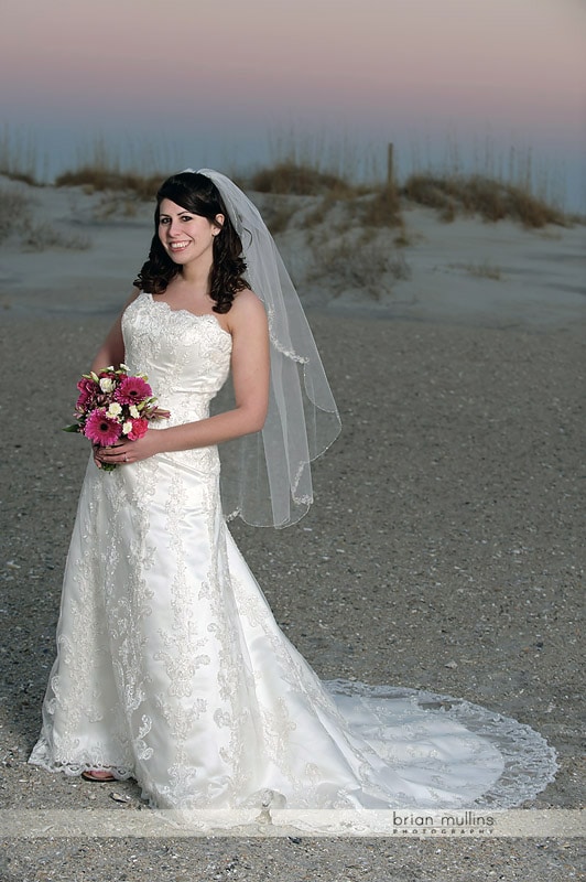 bridal portraits at wrightsville beach