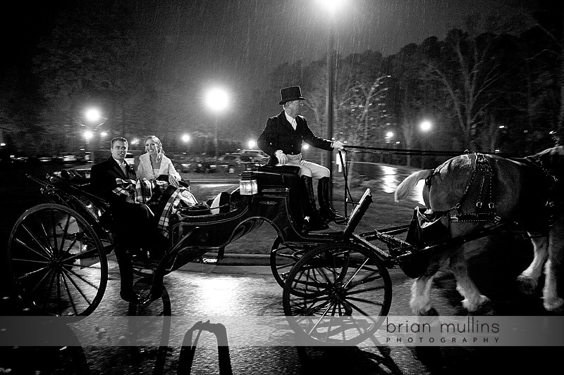 horse & carriage wedding exit