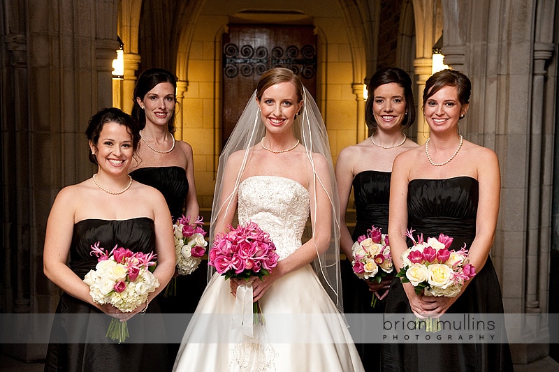 bride with bridesmaids