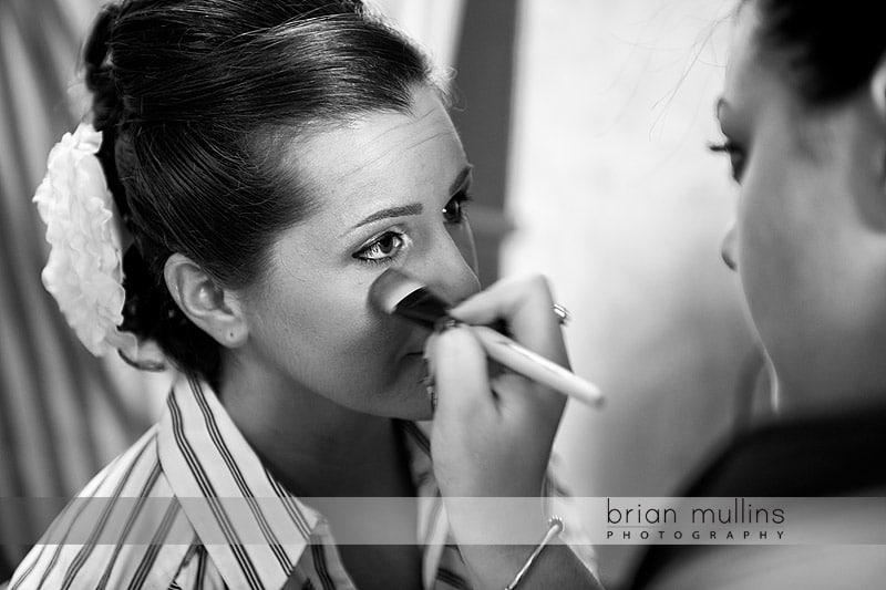 bride getting ready for wedding