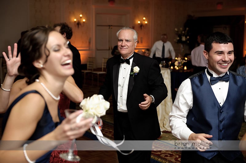 father of bride at wedding reception