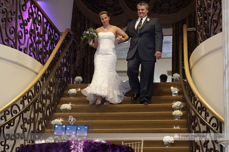 bride walking with father