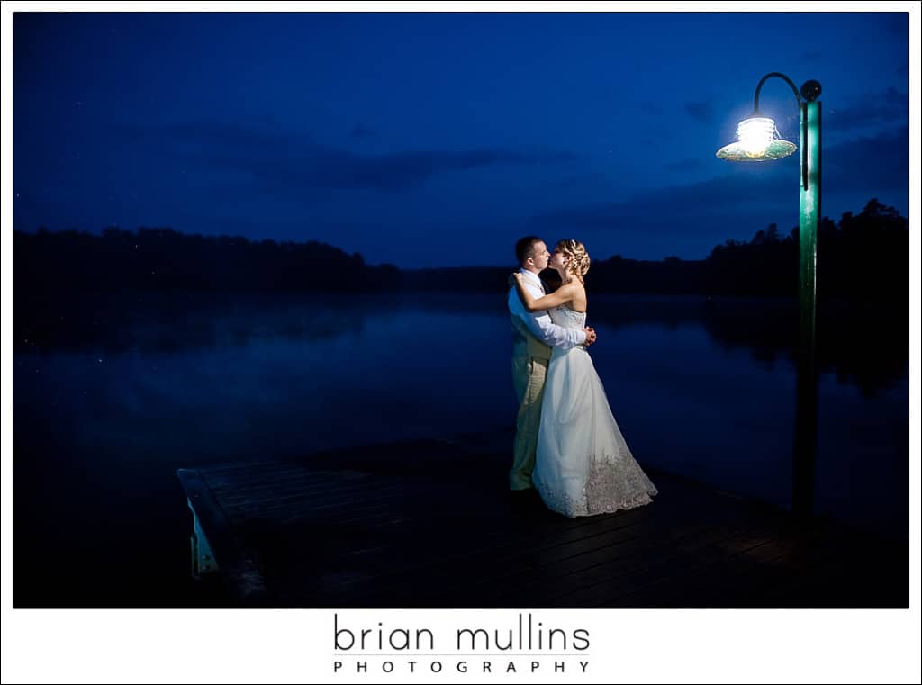 Wedding portrait on the lake - Raleigh Wedding Photographers