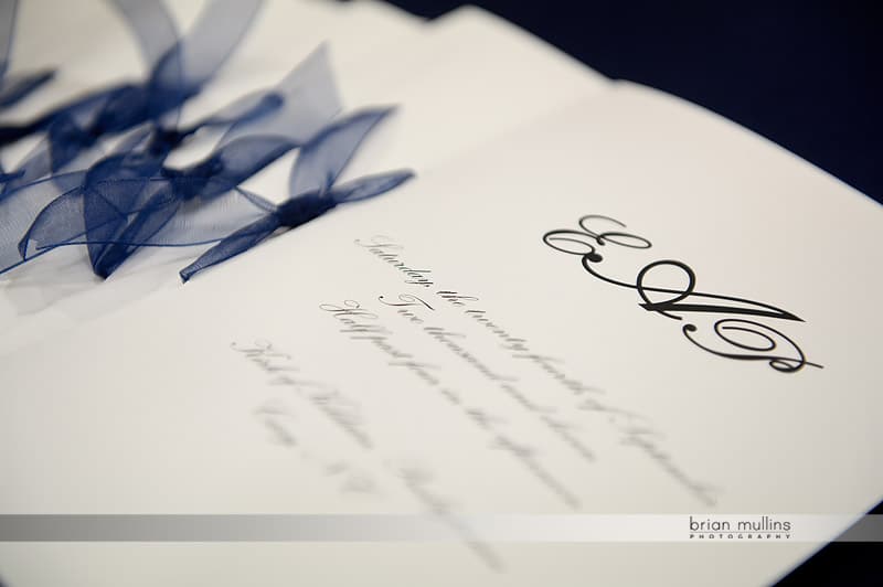 Wedding invitation with bow