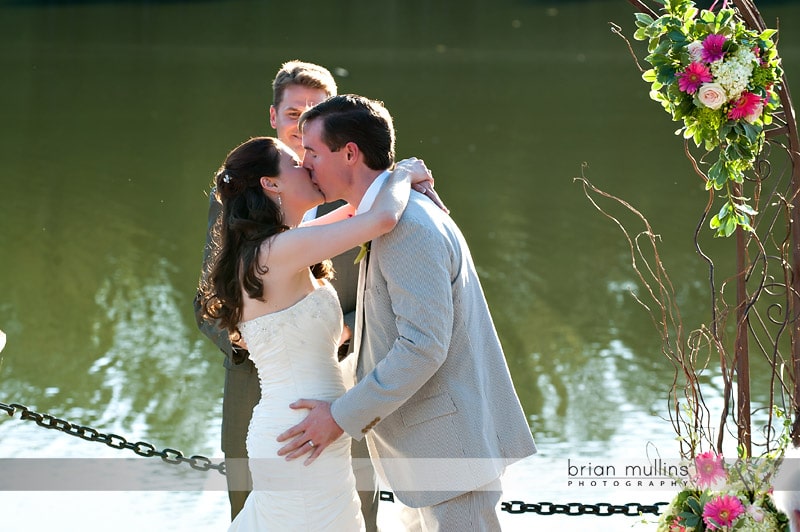 kiss at wedding ceremony