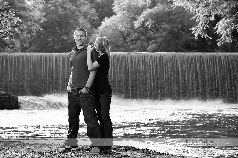 engagement photo at waterfall