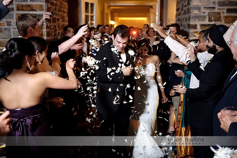 flower toss wedding exit