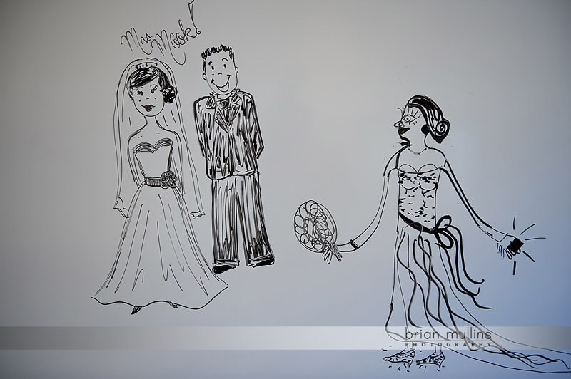 wedding drawing on whiteboard