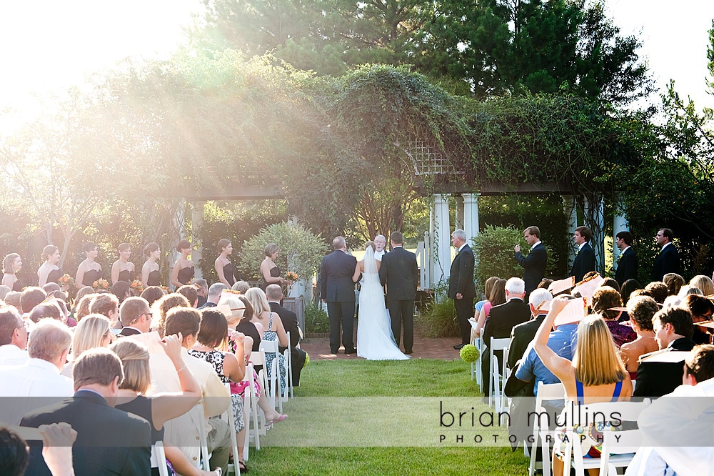 wedding ceremony in sun - raleigh wedding photographer