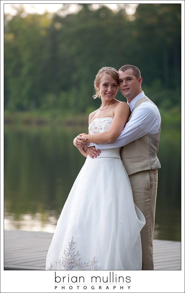 Wedding portraits on the lake - Raleigh Wedding photographer