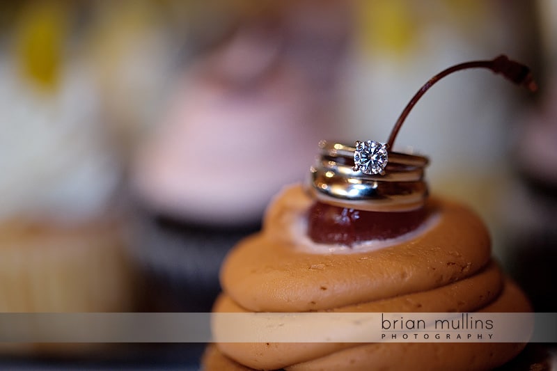 wedding ring on cupcake