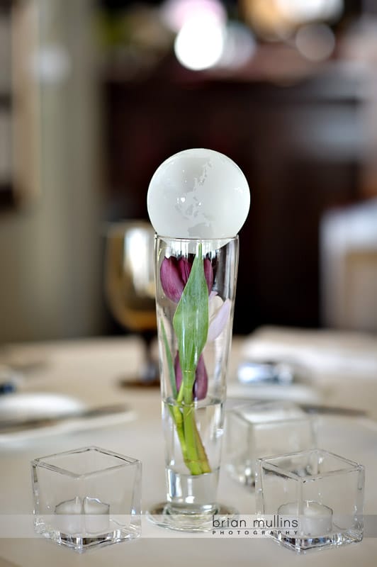 crystal globe centerpiece