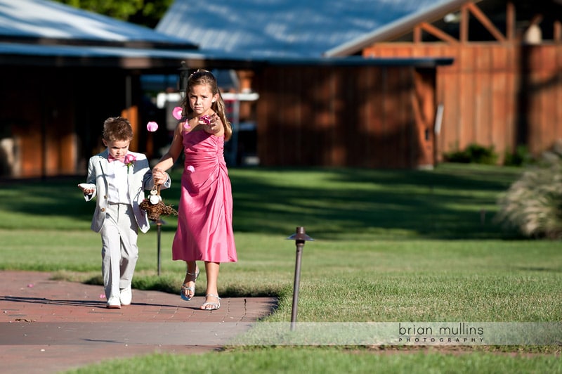 flower girl at angus barn pavilion wedding