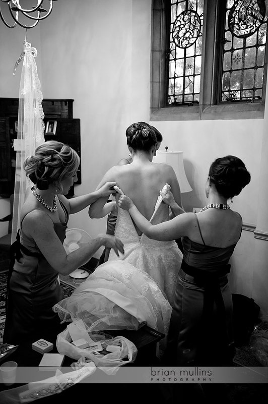 bride getting ready at duke chapel