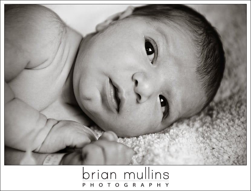 baby portrait on white blanket