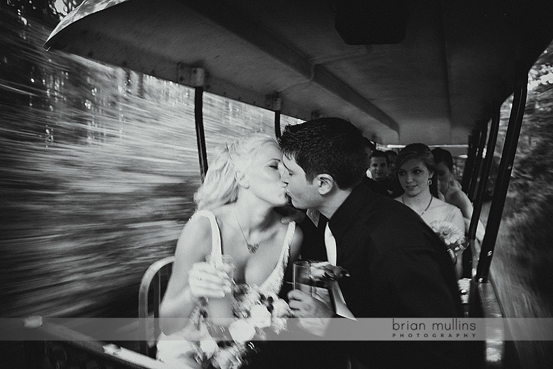 riding on train after wedding