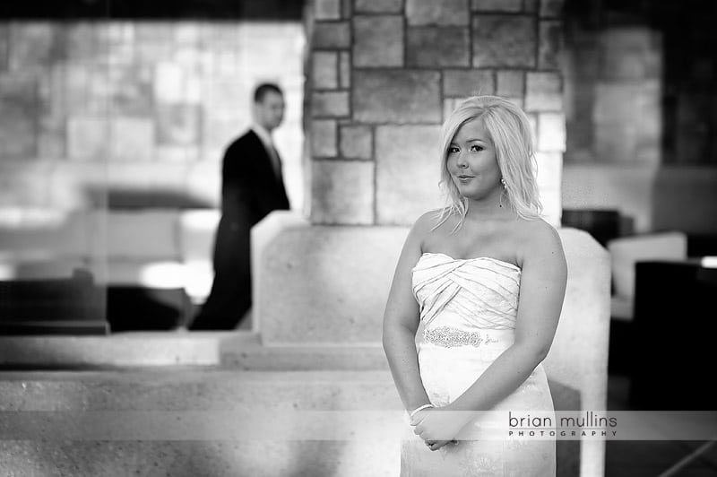 grooms walking towards bride