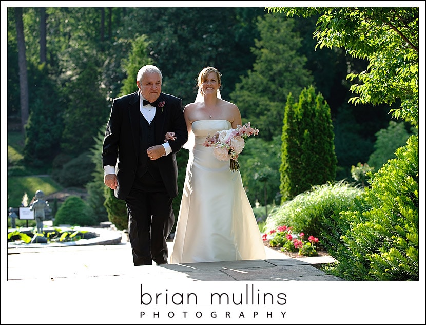 bride walking with her father