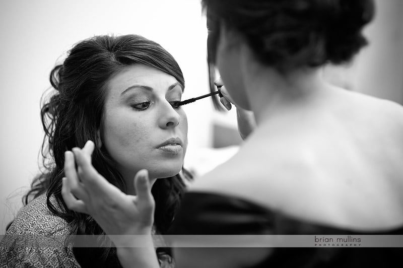 pinehurst nc bride getting makeup applied