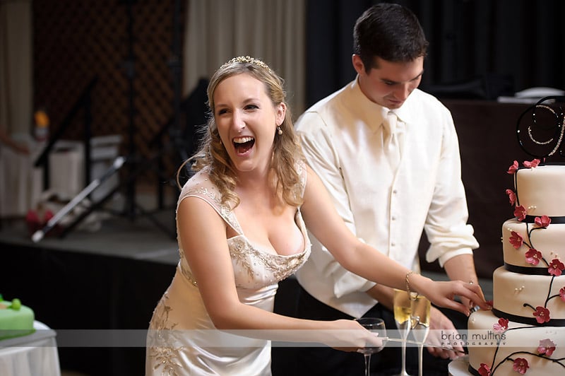 fun cake cutting photo