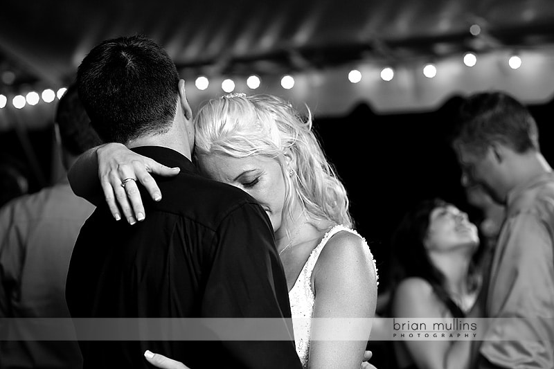 emotional moment at wedding reception