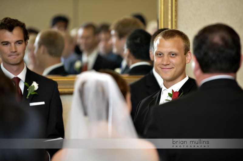 groom sees bride for first time