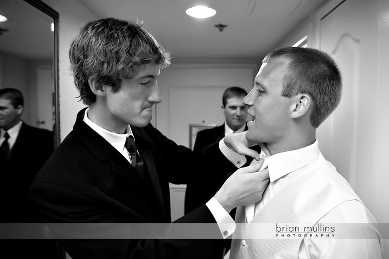 groom getting ready at washington duke inn