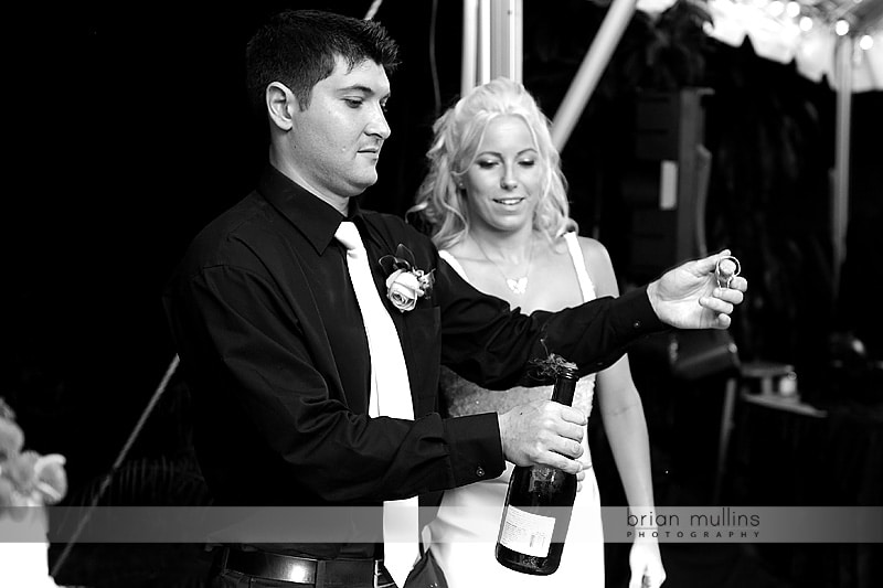 champage at wedding reception