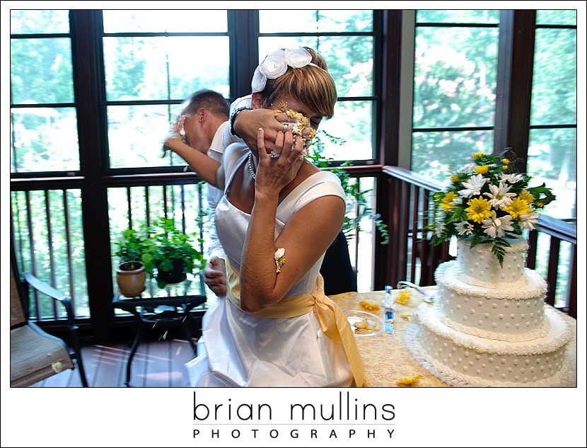 Cake Smash at Lake Gaston wedding