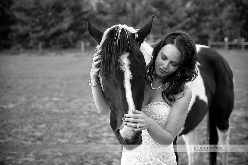 bridal portrait with horse