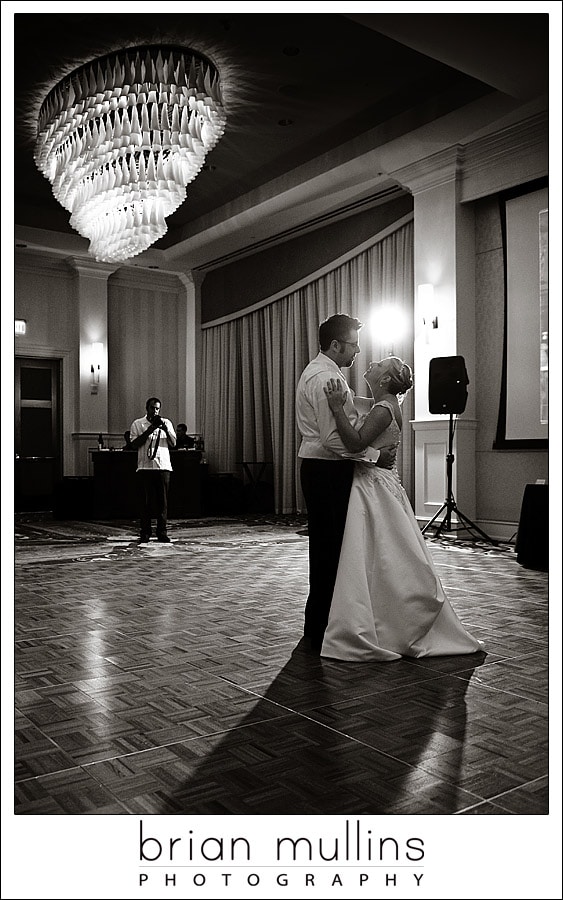 First dance at wedding reception at the Raleigh Renaissance Hotel