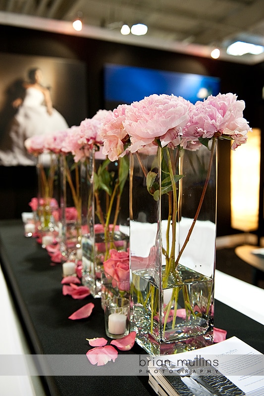 Flowers on award winning wedding show booth