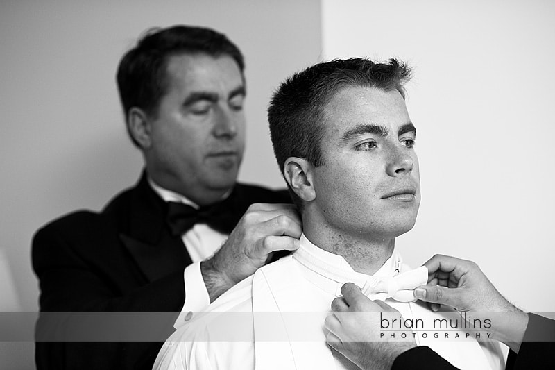 groom getting ready on wedding day