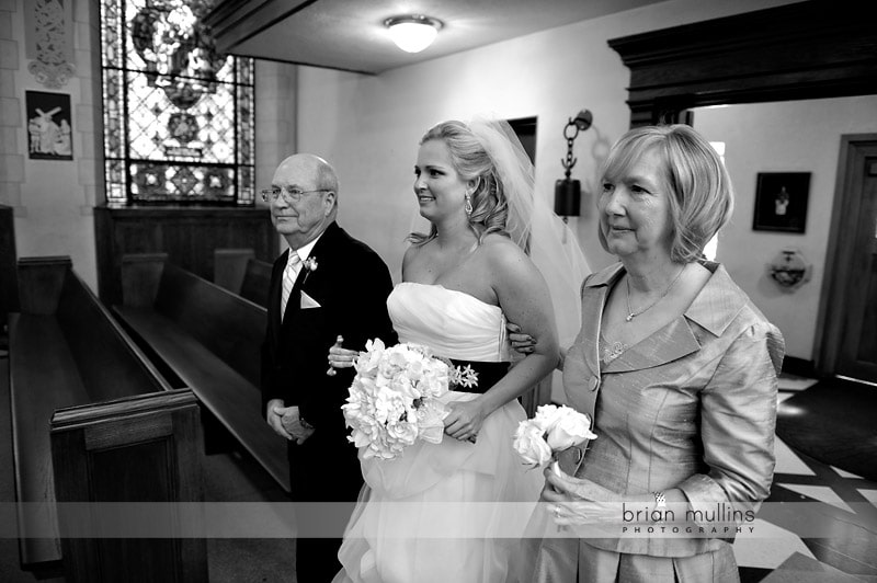 bride walking up aisle