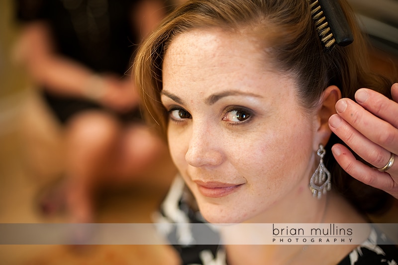 bride getting ready for wedding