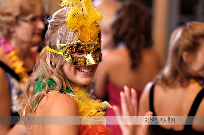 masks at wedding reception