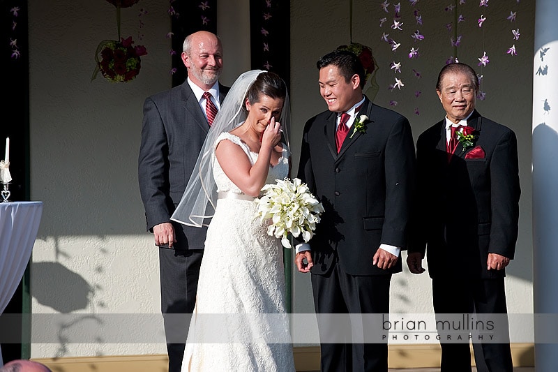 wedding ceremony at preston woodall house