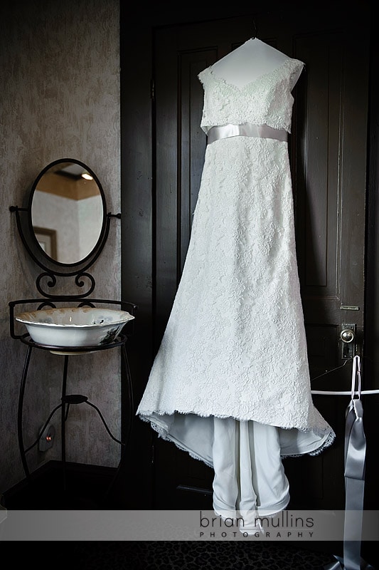 wedding dress at Preston Woodall House