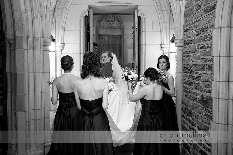 bride entering duke chapel