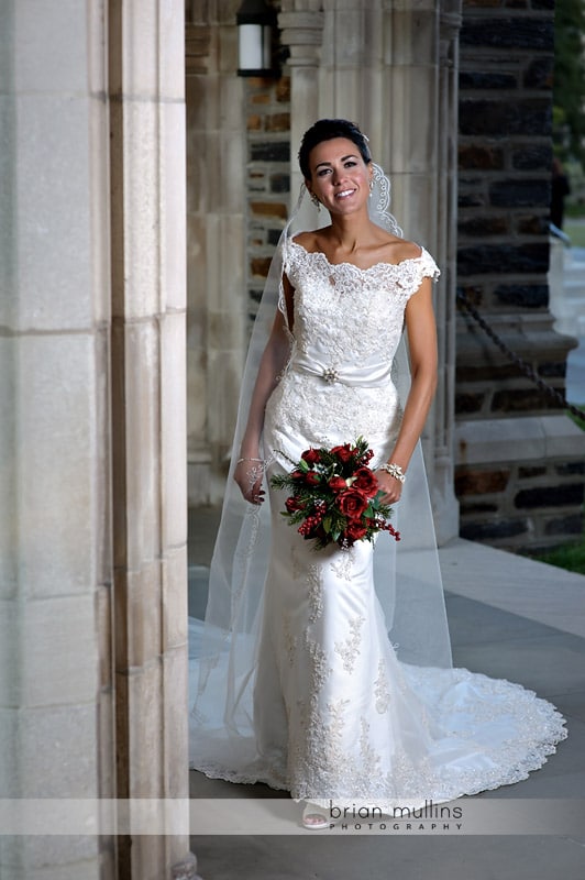 duke chapel bridal photo